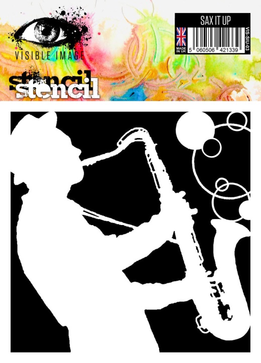 Visible Image Sax It Up Stencil - 6 X 6