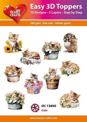 Easy 3D Toppers - Cats by Hearty Crafts