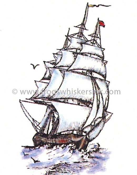Frog's Whiskers Ink Stamps - HMS Grace Sm Cling Mount Stamp