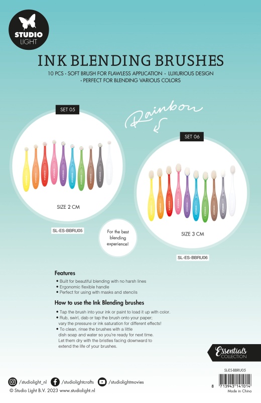 Studio Light Essentials Ink Blending Brushes 10mm 10/Pkg-Nr.05