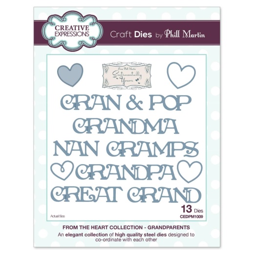Phill Martin Sentimentally Yours: From The Heart Collection: Grandparents Steel Dies