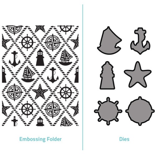 Embossing Folder 2 In 1 Set - Ships Ahoy