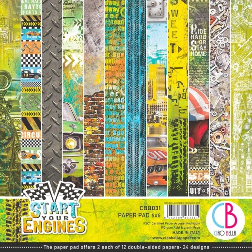 Ciao Bella Start Your Engines Paper Pad 6"X6" 24/Pkg