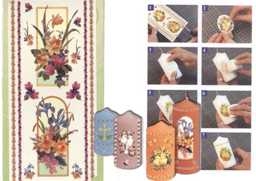 Candle Transfers - Flowers And Borders
