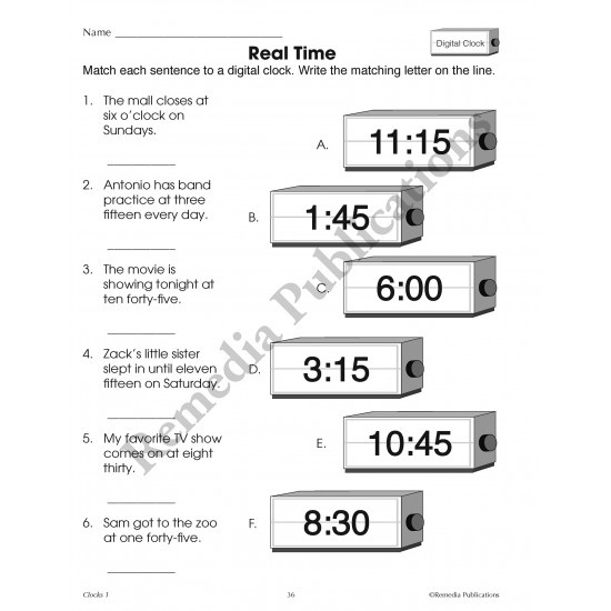 Time Concepts Series: Clocks (Grades 1-3)