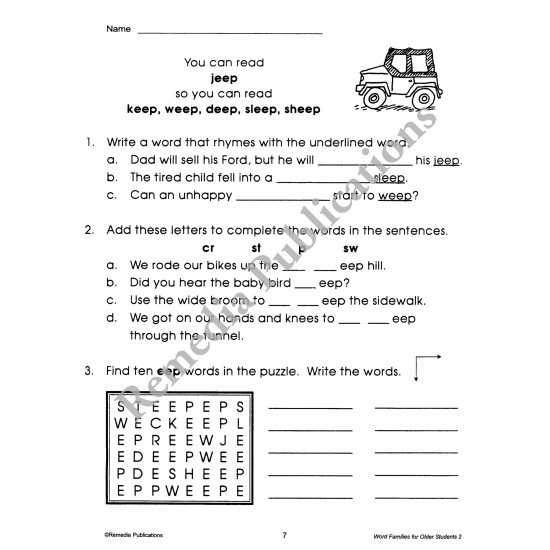Word Families For Older Students (Book 2)