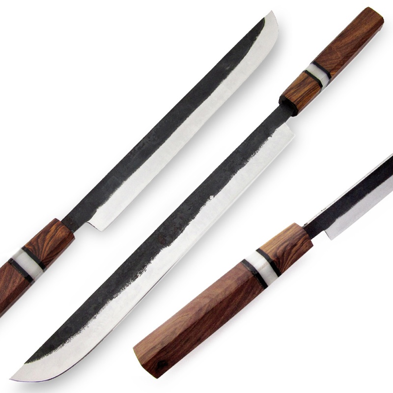White Deer Japanese-Shape 17.7-Inch Forging Hammer Tanto Kitchen Chef Knife