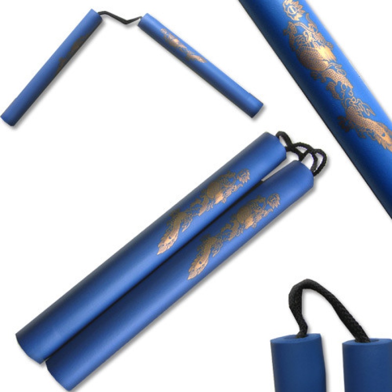 Foam Numchuck Blue Dragon Graphic
