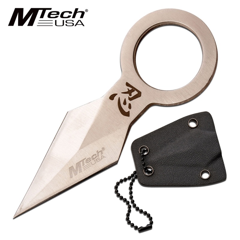 Mtech Usa Fixed Blade Neck Knife Silver