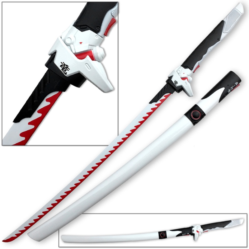 Overwatch Katana Genji Sword White/Red Dragonblade Cybernetic Warrior Steel Replica Ow