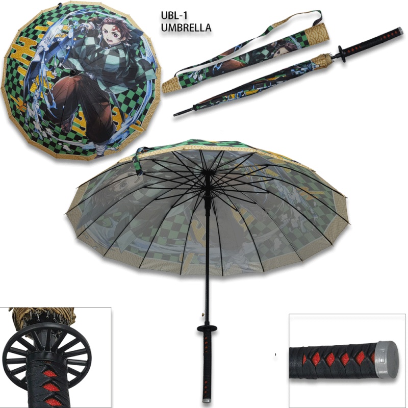 Demon Slayer -Tanjiro Kamado Black Nichirin Automatic Folding Umbrella