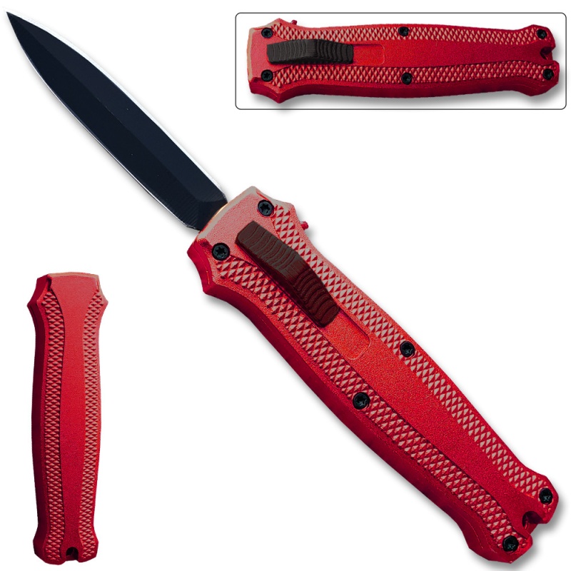 Legends Micro Otf Stiletto Blade Knife Red Out The Front Limited Edition