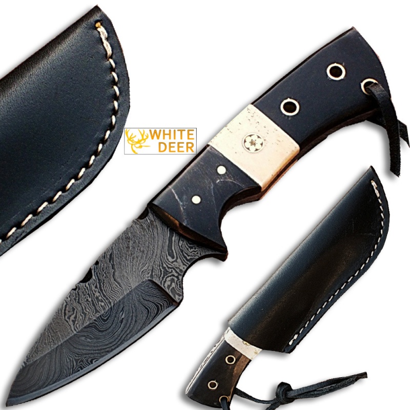 White Deer General Patton's Custom Damascus Knife 1095 Hc Steel Razor Sharp