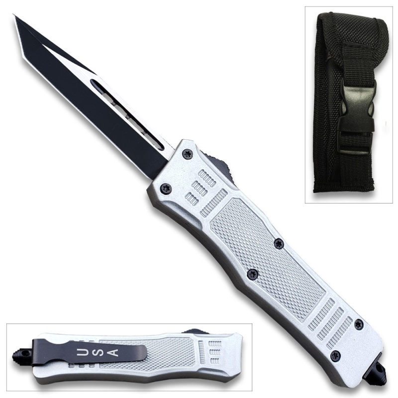 Silver Legacy Edge Otf Knife Tanto Point, Edged Blade