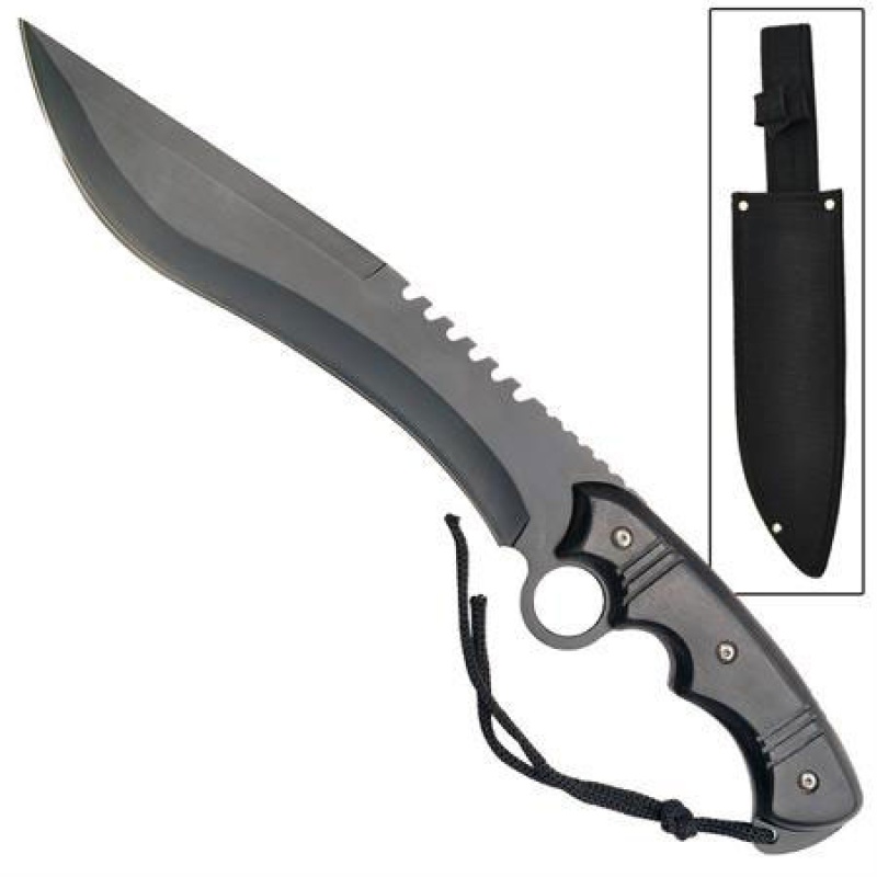 Devastator Black Bowie Survival Knife with Sheath