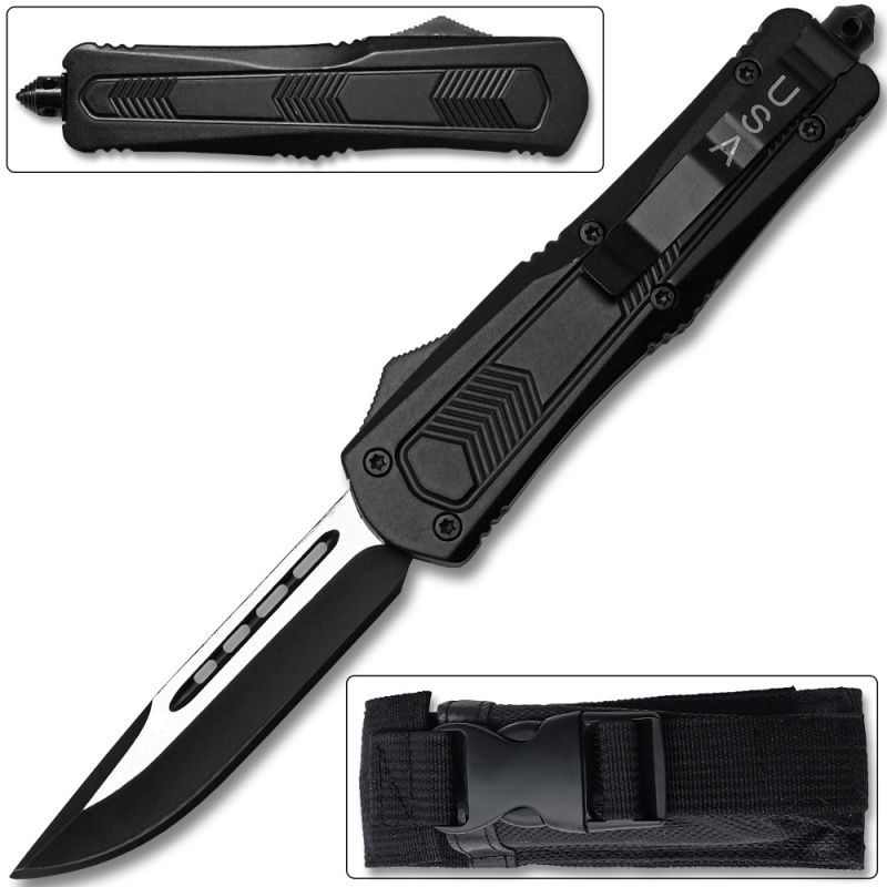 Straight Edge Demolisher Otf Knife - Clip Plain Usa