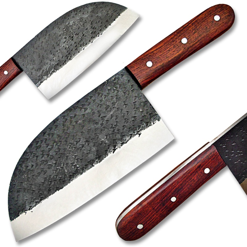 Teuchi Serbian Chef's Knife 1095 Forged High Carbon Steel Coco Bola Handle