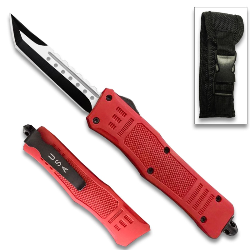 Red Legacy Edge Otf Knife Tanto Point Blade