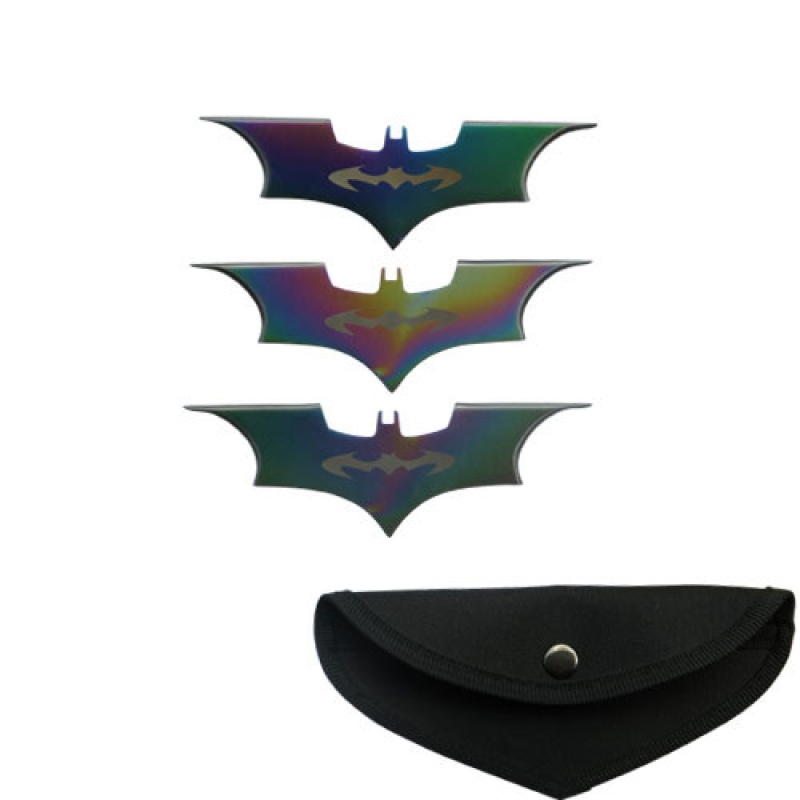 Batarang Throwing Knives Throwing Rainbow Color 3 Pcs Set