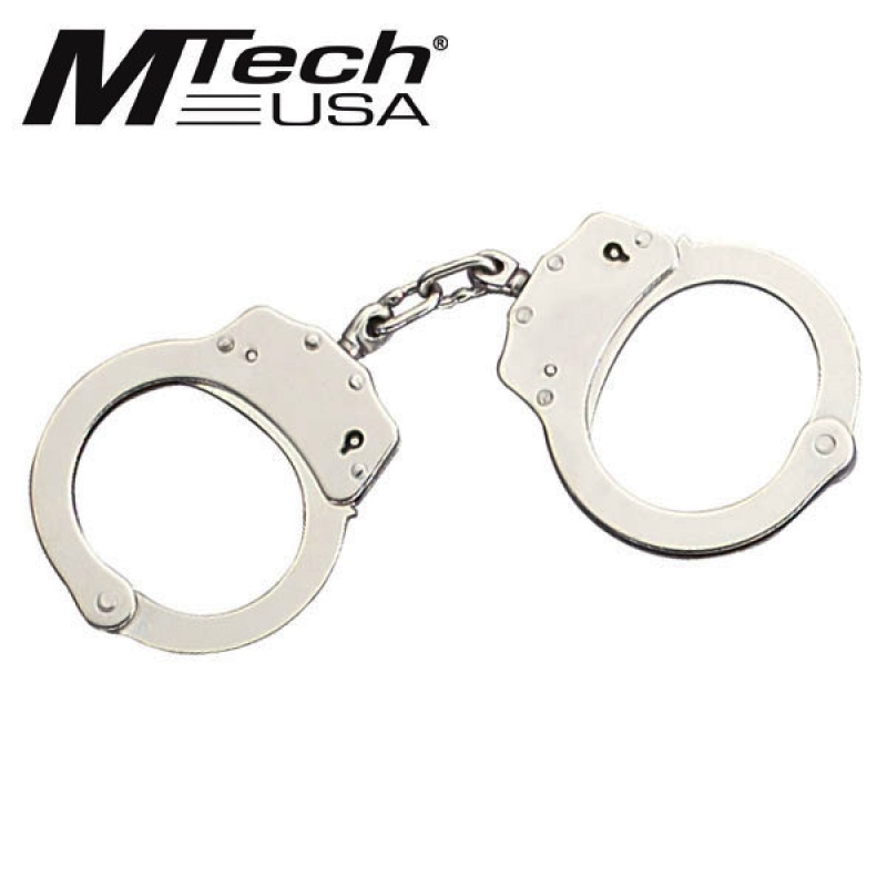 Mtech Usa Chrome Plated Double Lock Handcuffs