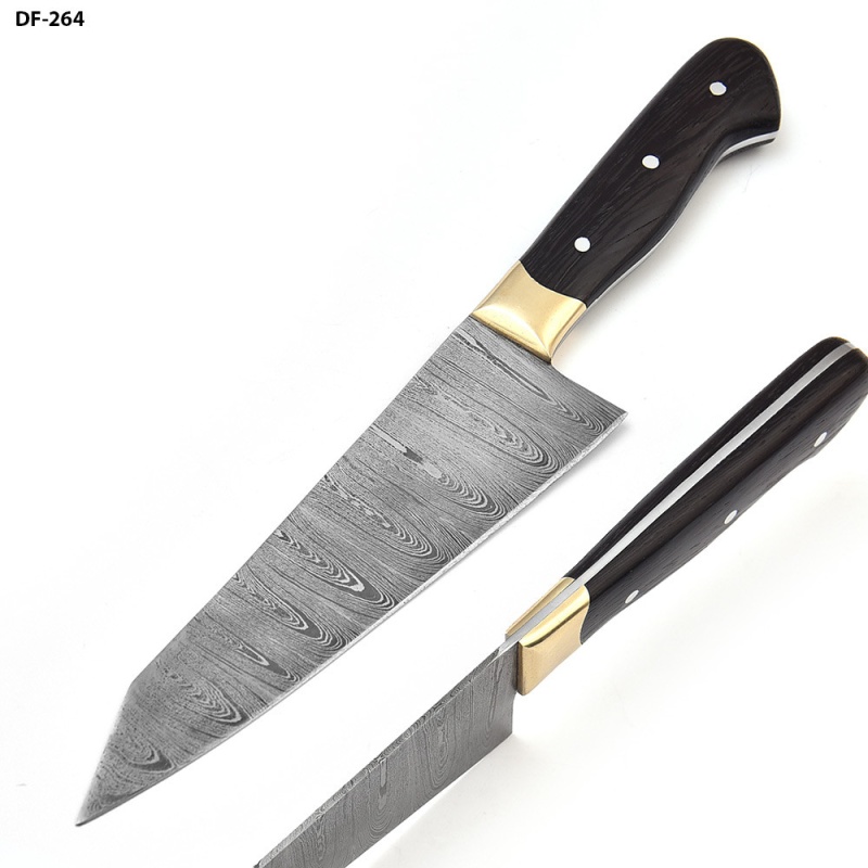 Dark Cocobolo Wood Grip Santoku Forged Chef Knife Damascus 1095 Hc Steel