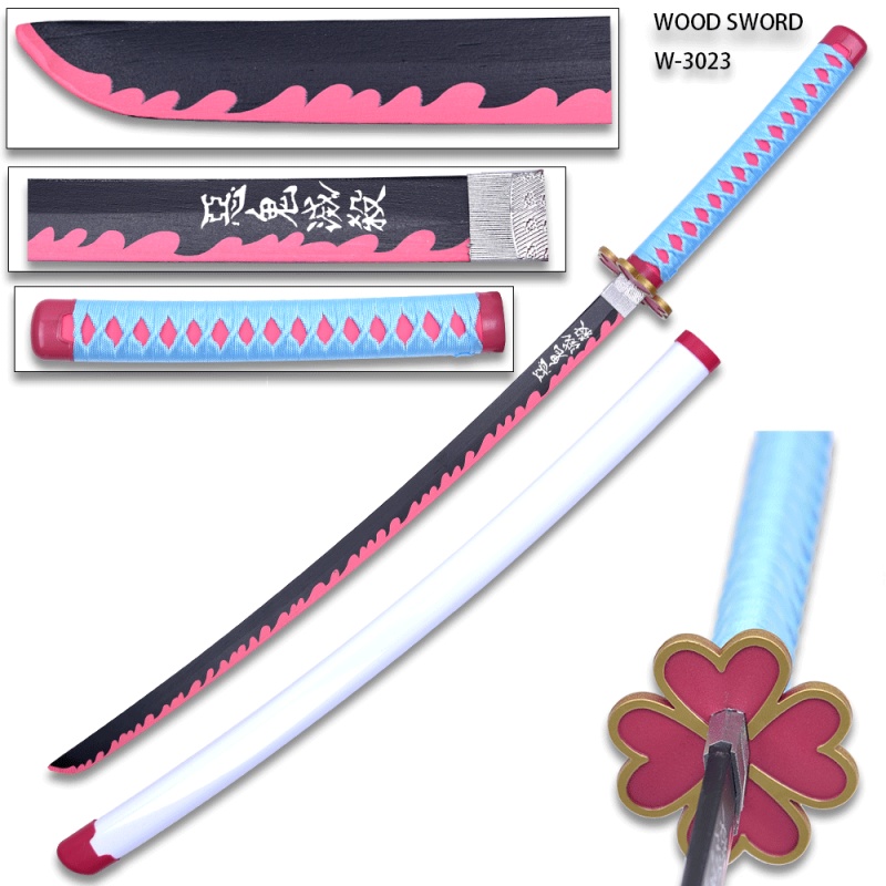 Demon Slayer - Mitsuri Kanroji Slayer Anime Wood Sword Katana W/Plastic Scabbard