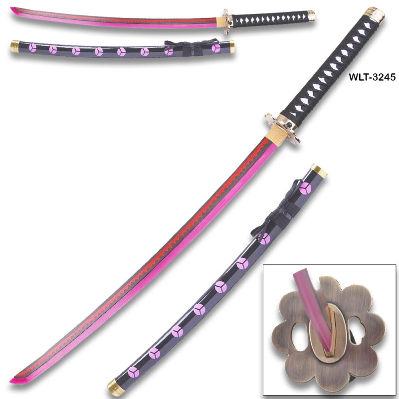 Roronoa Zoro's Shusui One Piece Anime Sword Red Hamon Led Light-Up Wood Blade!
