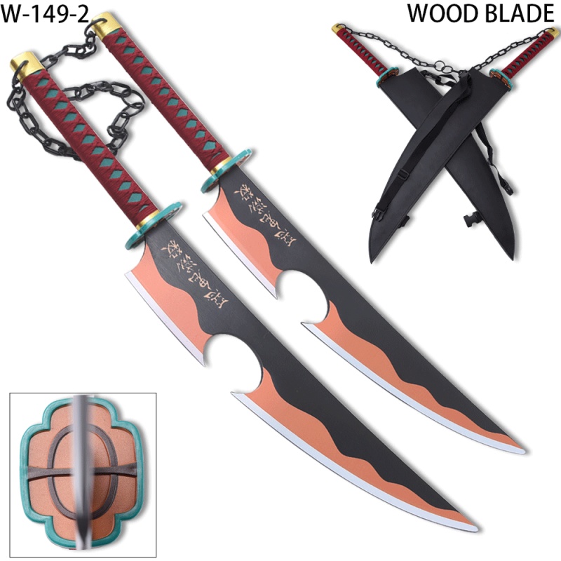 Bambo Kimetsu No Yaiba Demon Slayer Uzui Tengen Twin Swords (Set Of 2)