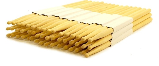 12 Pairs - 7B Wood Tip Natural Maple Drumsticks