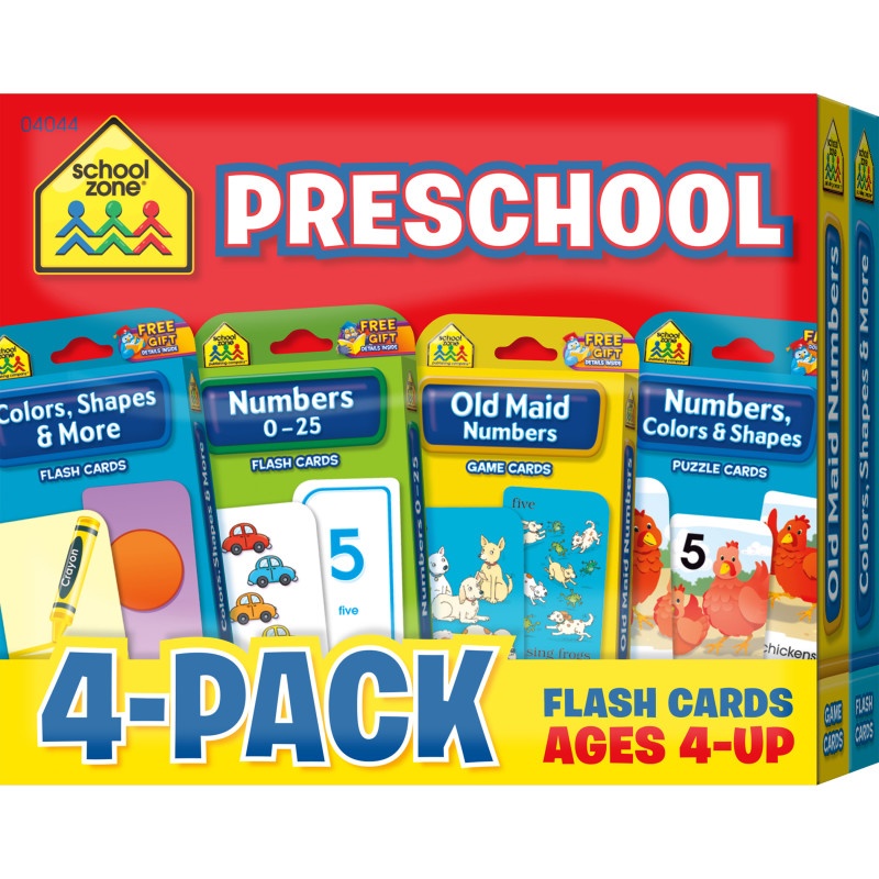 Preschool Flash Cards 4 Pk