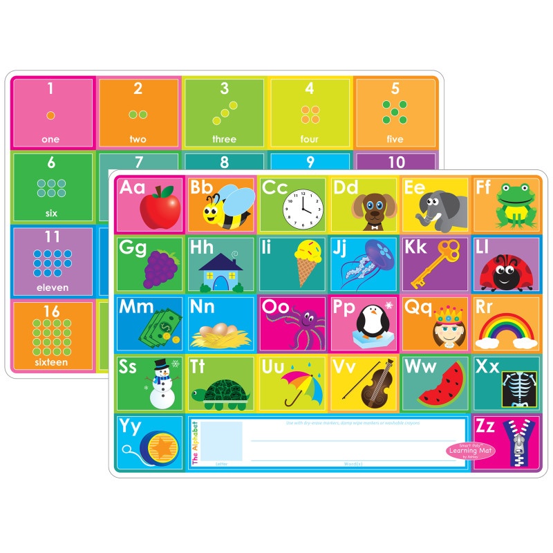 Abc&Numbers 1-20 Learn Mat 2 Sided Write On Wipe Off