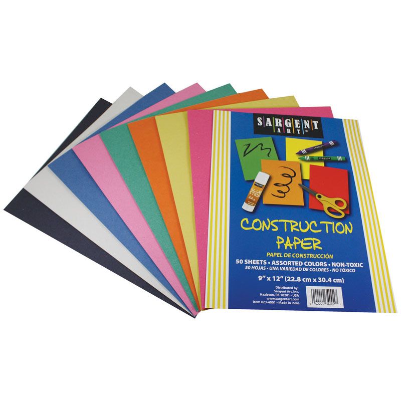 Construction Paper 50 Sheet Asst Color Pack