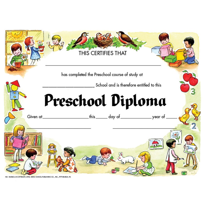 Diplomas Preschool 30 Pk 8.5 X 11