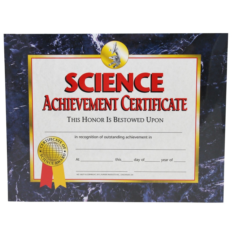 Science Achievement 30/Pk 8.5 X 11 Certificates