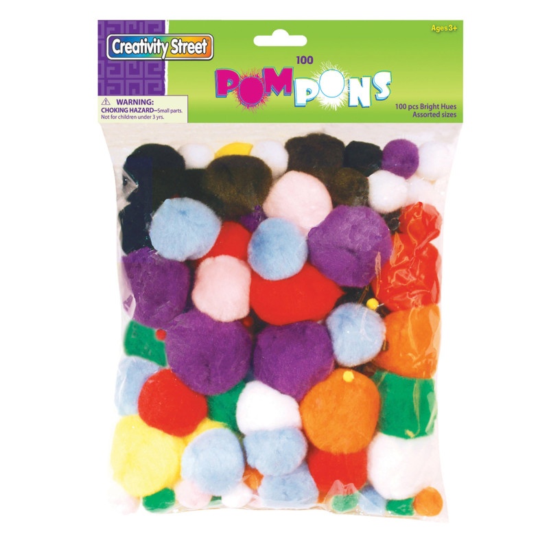 Pom Pons Assorted Colors & Sizes