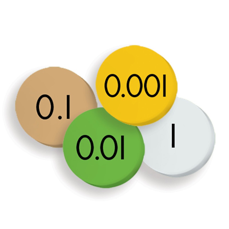 4-Value Decimals To Whole Number Place Value Discs Set 100 Discs