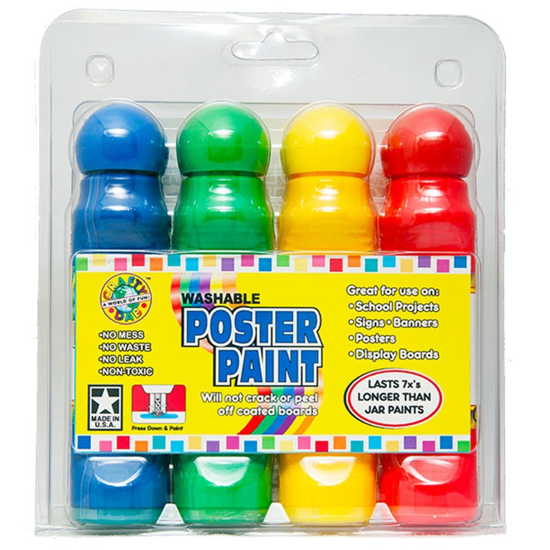 Poster Paint 4 Pack Clamshell
