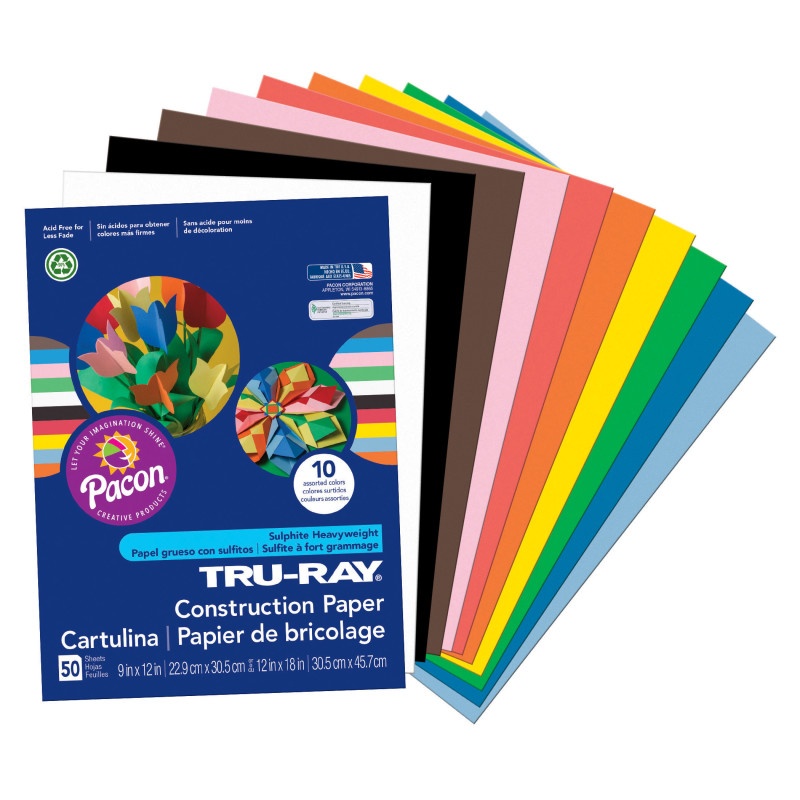 Tru Ray 9 X 12 Assorted 50 Sht Construction Paper