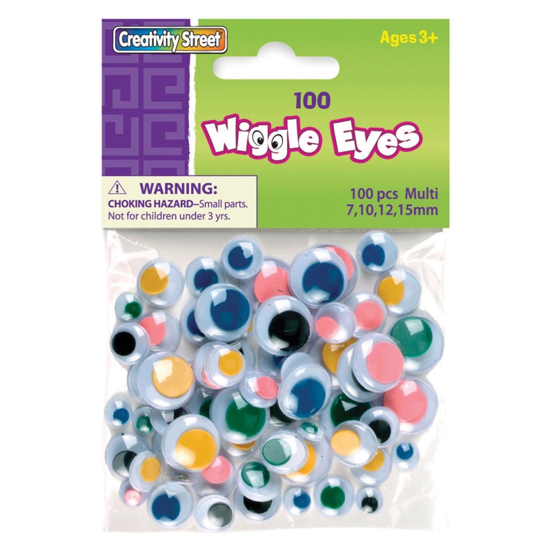 Wiggle Eyes Asst Size Multi 100/Pk