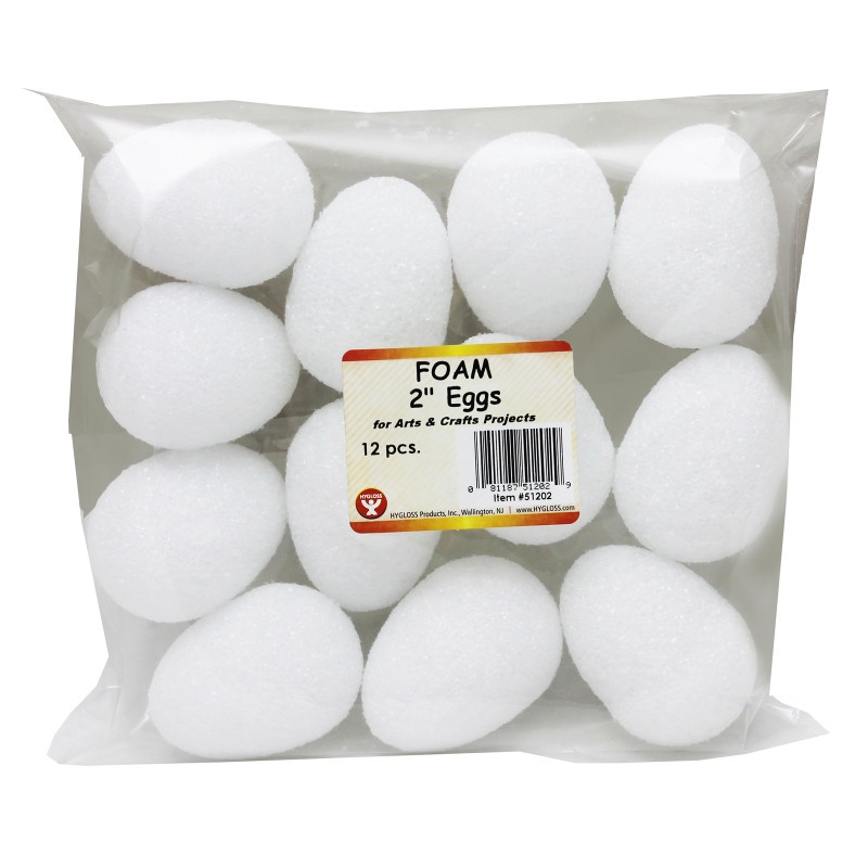 Craft Foam 2In Eggs Pack Of 12