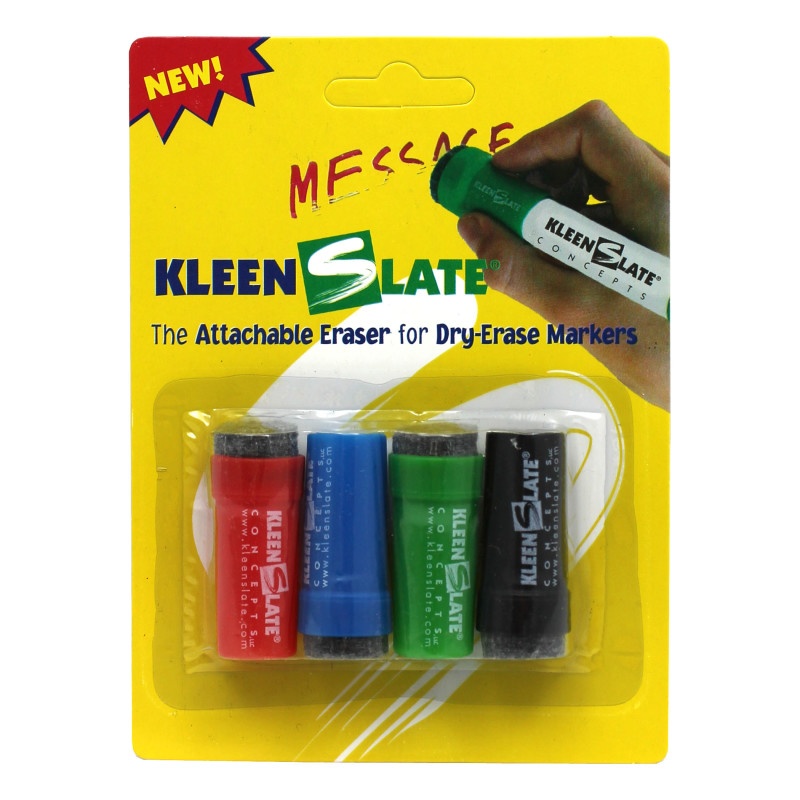 Attachable Erasers 4/Pk For Dry Erase Markers Carded