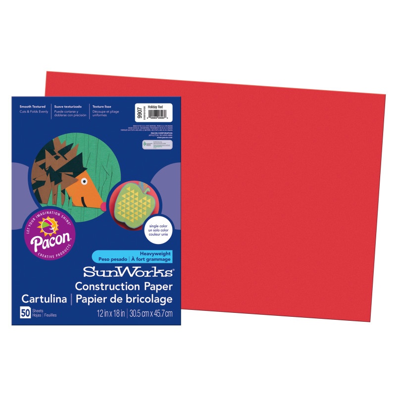 Construction Paper Hldy Red 12X18 50Pk