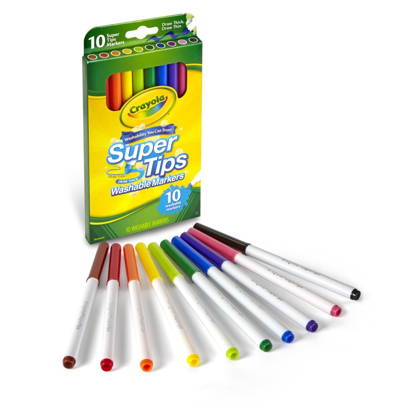 10 Ct Washable Super Tips Markers