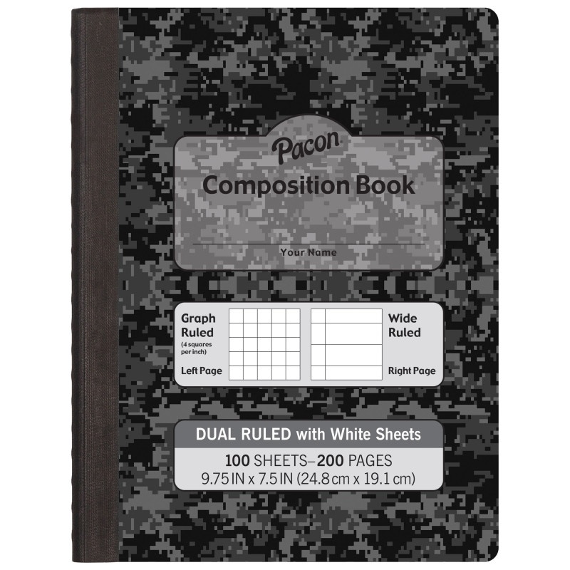 White Page Dual Ruled Composition Book