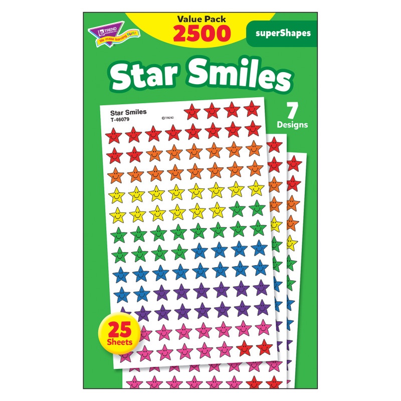 Star Smiles Value Pk Superspots Shapes Stickers