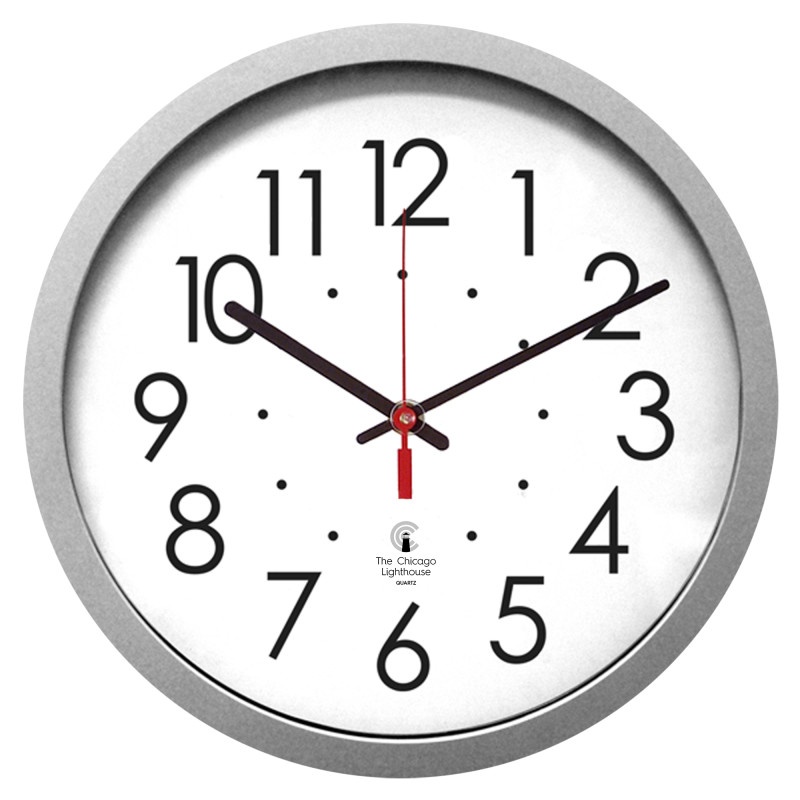 14.5In Slver Cont Clock 12.5In Dial Quartz Movement