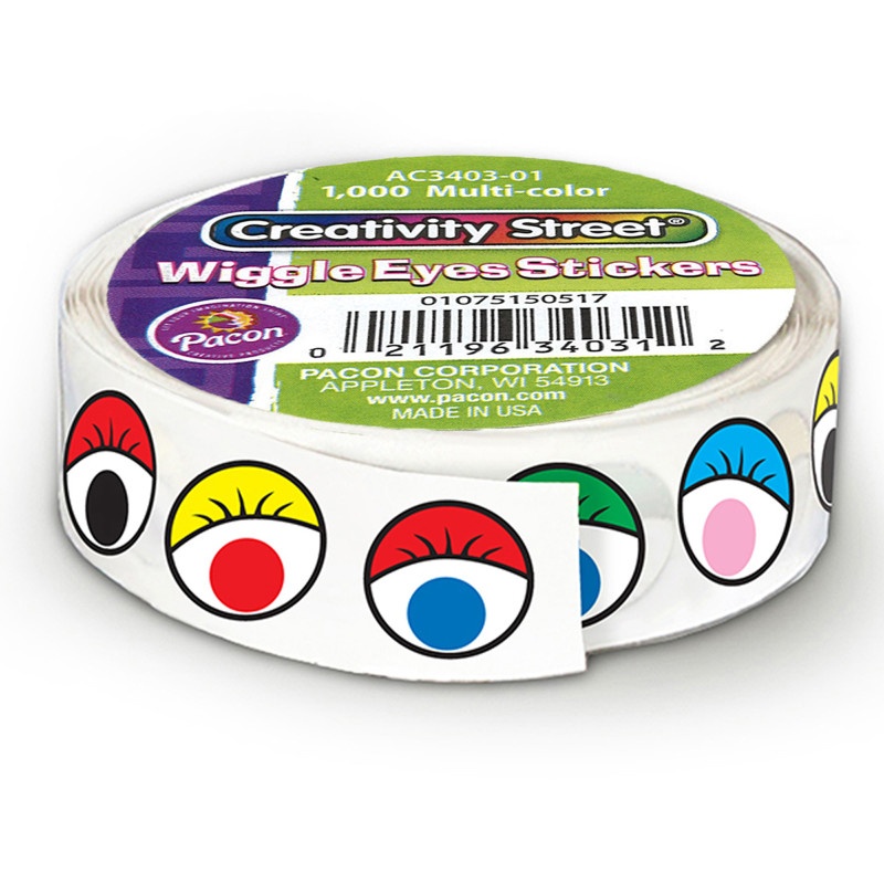 Wiggle Eyes Stickers On A Roll Multi-Color