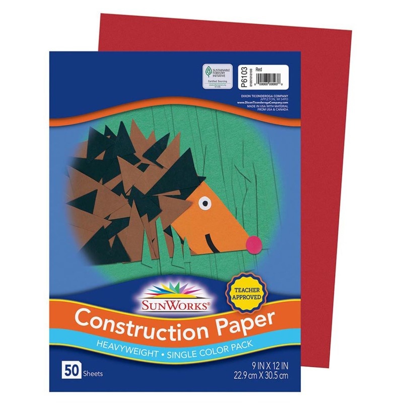 Construction Paper Red 50Pk 9X12