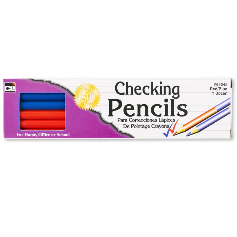 Checking Pencils 12/Pk Red & Blue