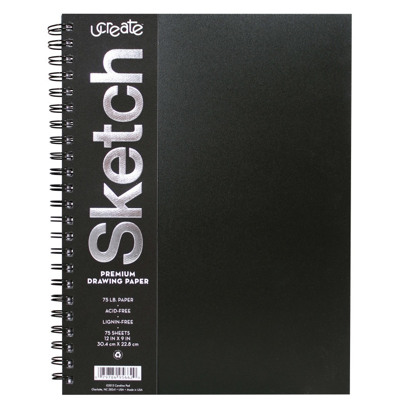 Poly Cover Sketch Book Heavyweight 12In X 9In 75 Sheets